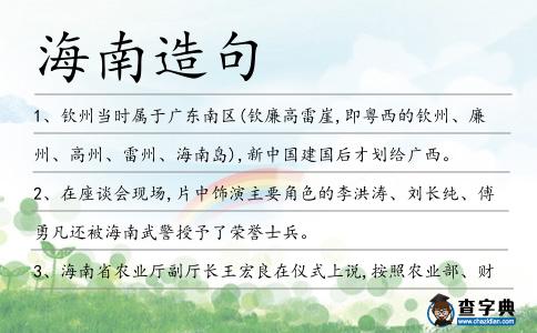 海南造句