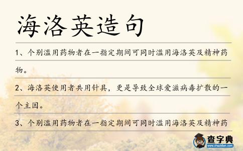 海洛英造句