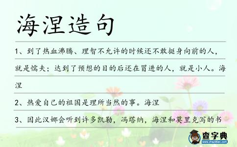 海涅造句