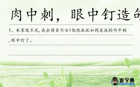 肉中刺,眼中釘造句