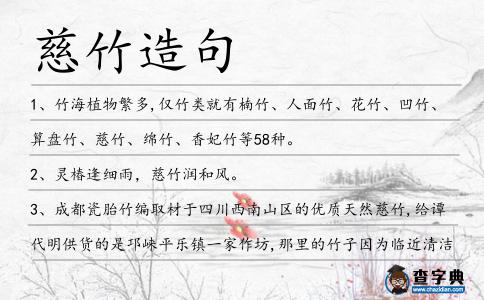 慈竹造句