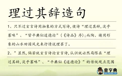 理過其辭造句