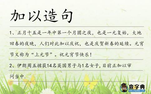 加以造句