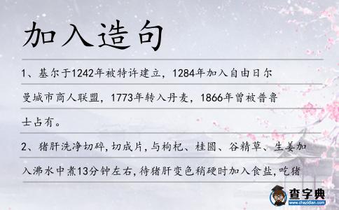 加入造句