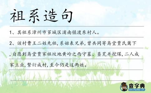 祖系造句