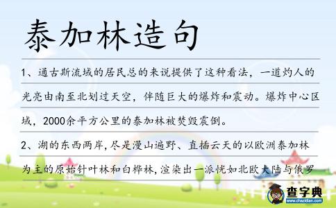 泰加林造句