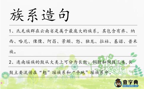 族系造句