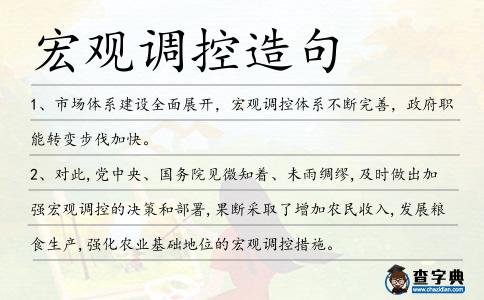 宏觀調控造句
