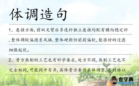 體調造句