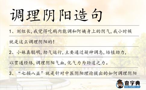 調(diào)理陰陽造句