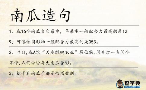 南瓜造句