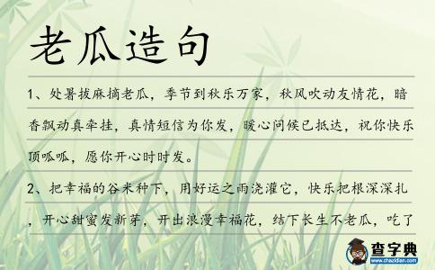 老瓜造句
