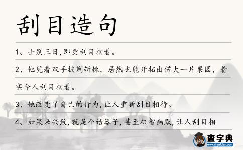 刮目造句
