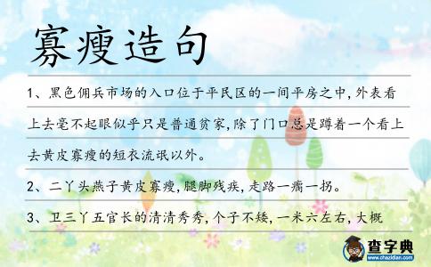 寡瘦造句