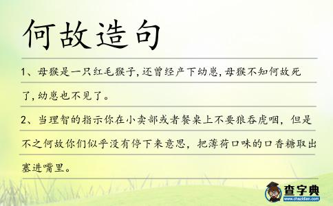 何故造句