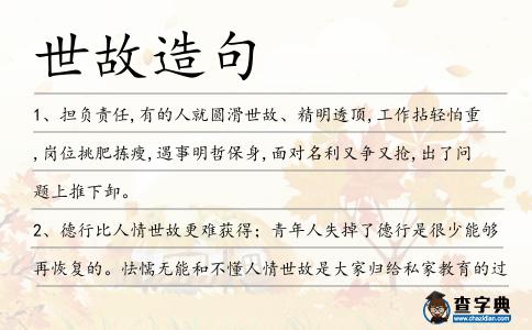 世故造句