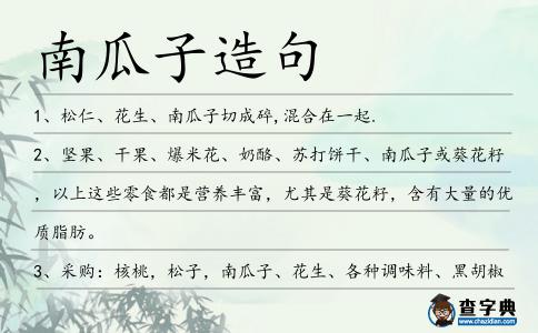 南瓜子造句