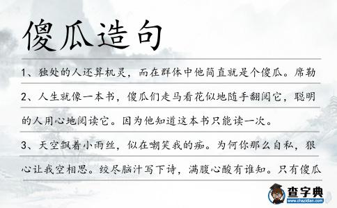 傻瓜造句