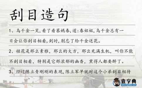 刮目造句