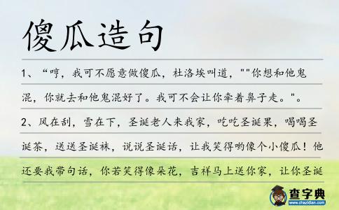 傻瓜造句