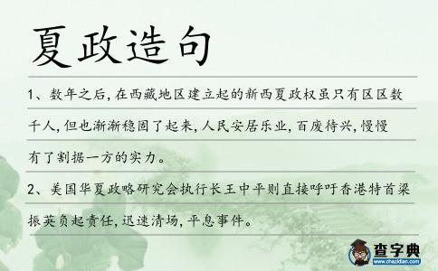 夏政造句
