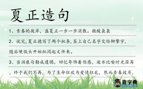 夏正造句