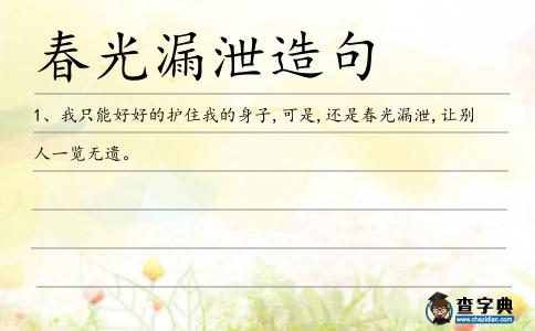 春光漏泄造句