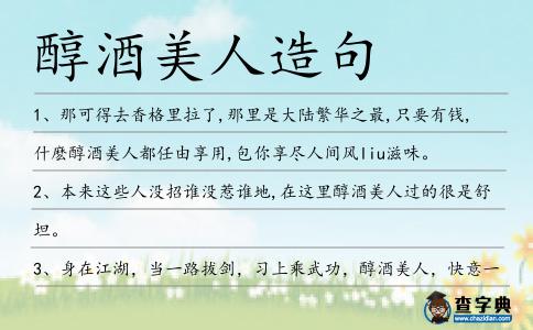 醇酒美人造句