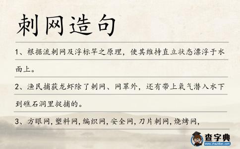 刺網(wǎng)造句
