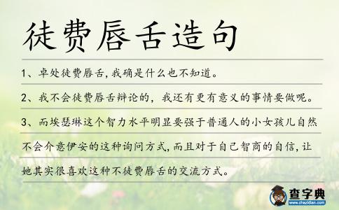 徒費唇舌造句