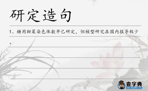 研定造句