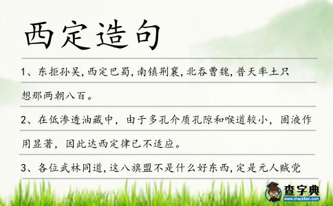 西定造句