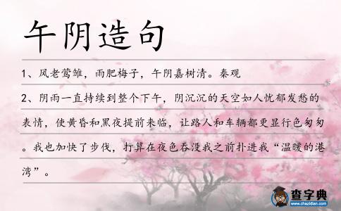 午陰造句