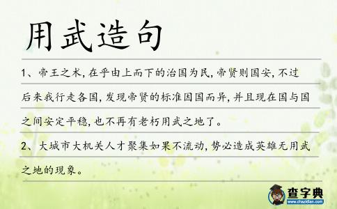 用武造句