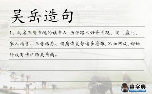 吳岳造句