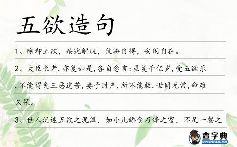 五欲造句