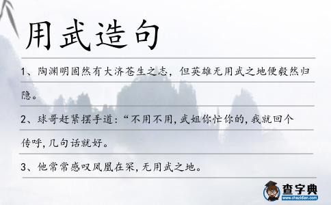 用武造句