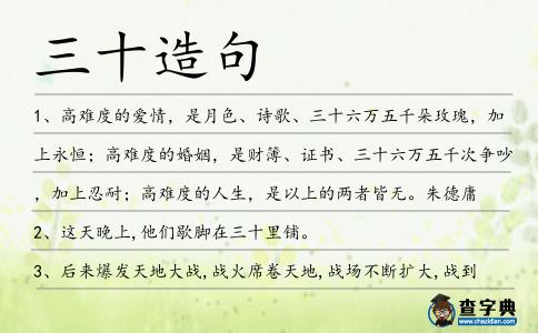 三十造句