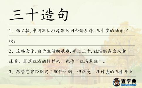 三十造句