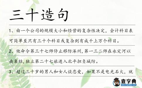 三十造句