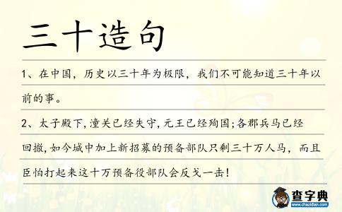 三十造句