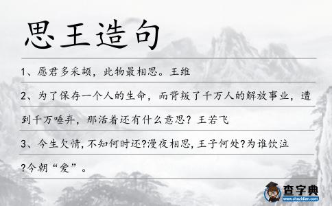 思王造句