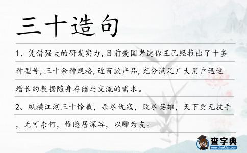 三十造句