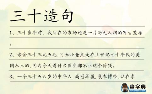 三十造句
