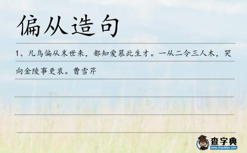 偏從造句