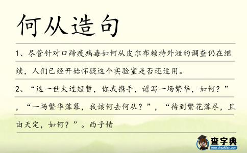 何從造句