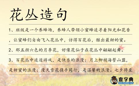 花叢造句