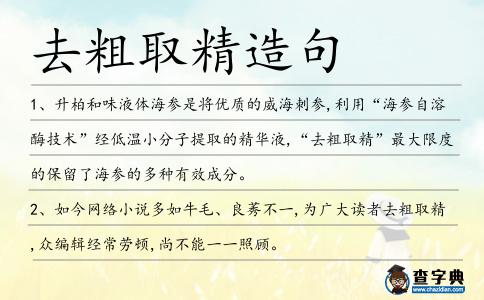 去粗取精造句