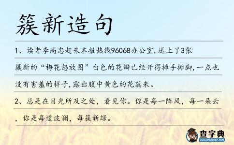 簇新造句