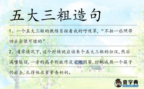 五大三粗造句